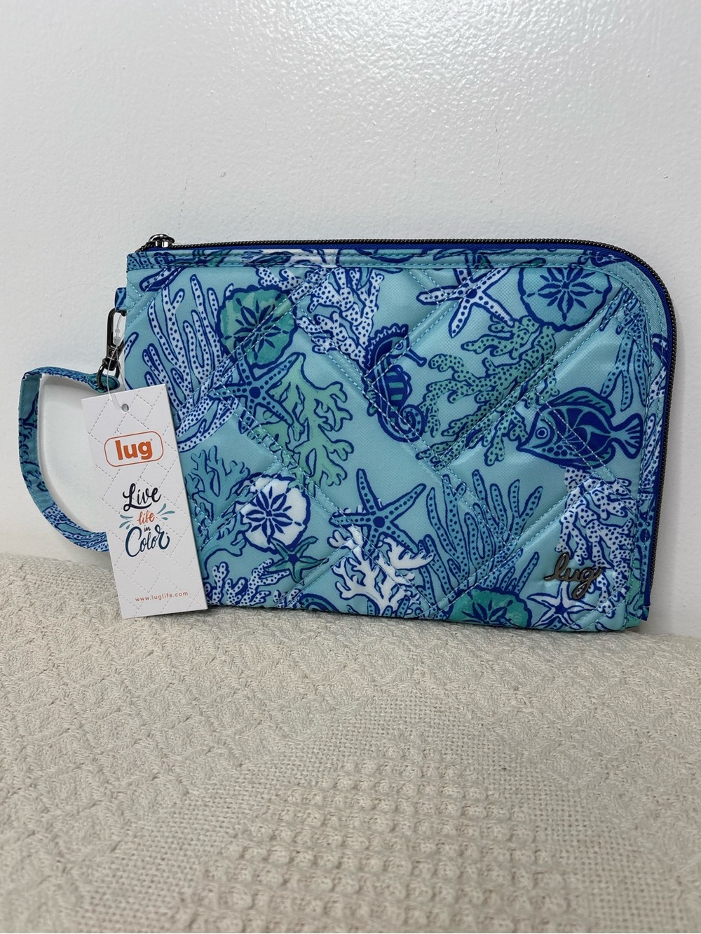 Lug Halfpipe Zip Wristlet Wallet Sealife Beach Vacation Large Clutch